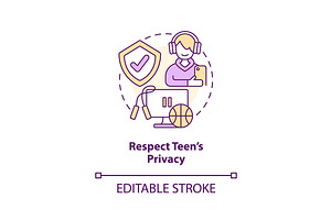 Respect teen privacy concept icon, an Outline Icon by IMG Visuals
