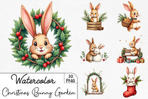 Christmas Bunny Garden ClipArt's Bun, an Illustration by CrexoraLab