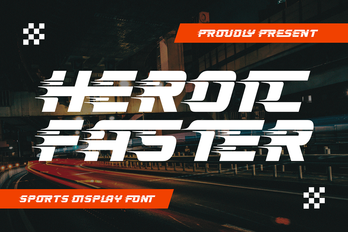 Heroic Faster Font, a Sans Serif Font by 177Studio (Photo 1 of 8)