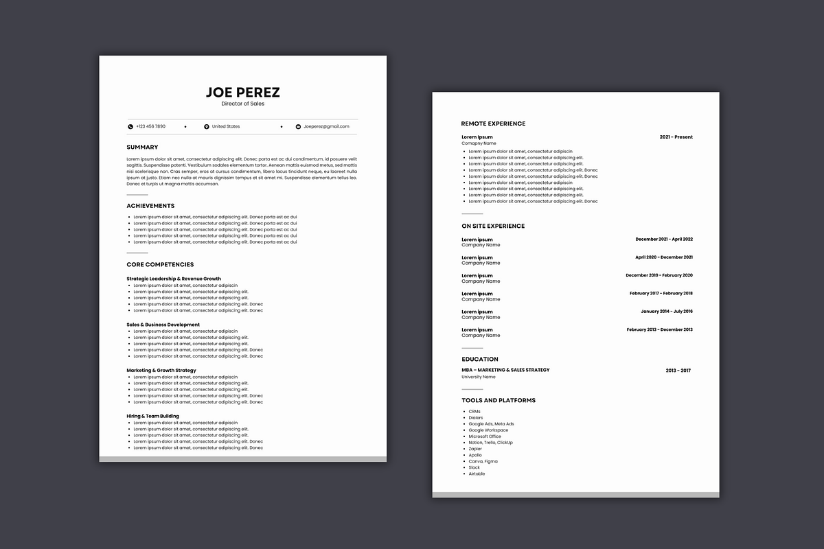 Minimal Resume Template Canva, a Resume Template by Visual Designs
