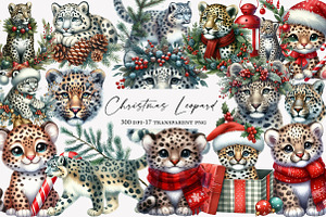 Christmas Leopard Clipart, an Illustration by Designworld