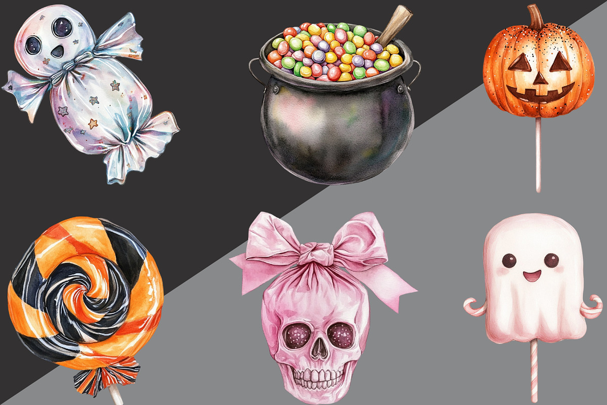 Halloween Sweets Clipart, an Illustration by Black Bird Studio (Photo 2 of 6)