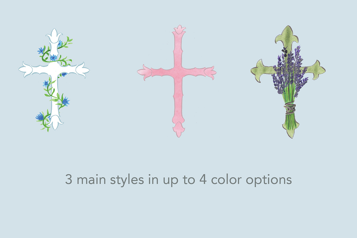 Watercolor Crosses, a Decorative Illustration by Bbooth88 (Photo 6 of 7)