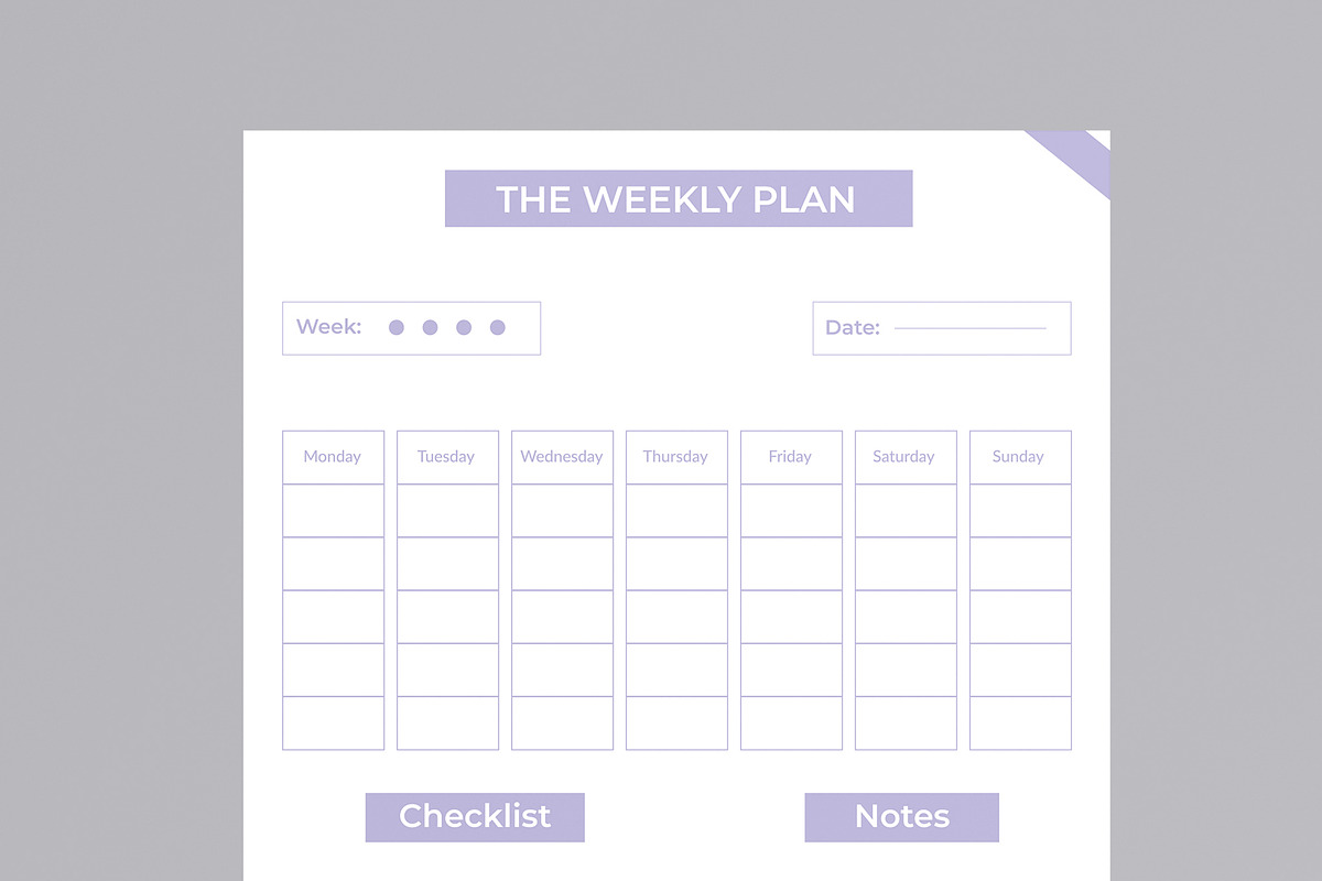 Weekly Planner Design Template
