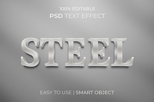 Steel 3D Text Effect