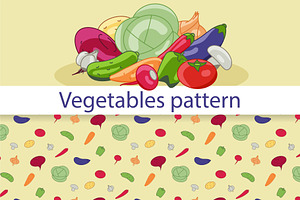 Vegetables Seamless Pattern, a Pattern Graphic by Plaid4You