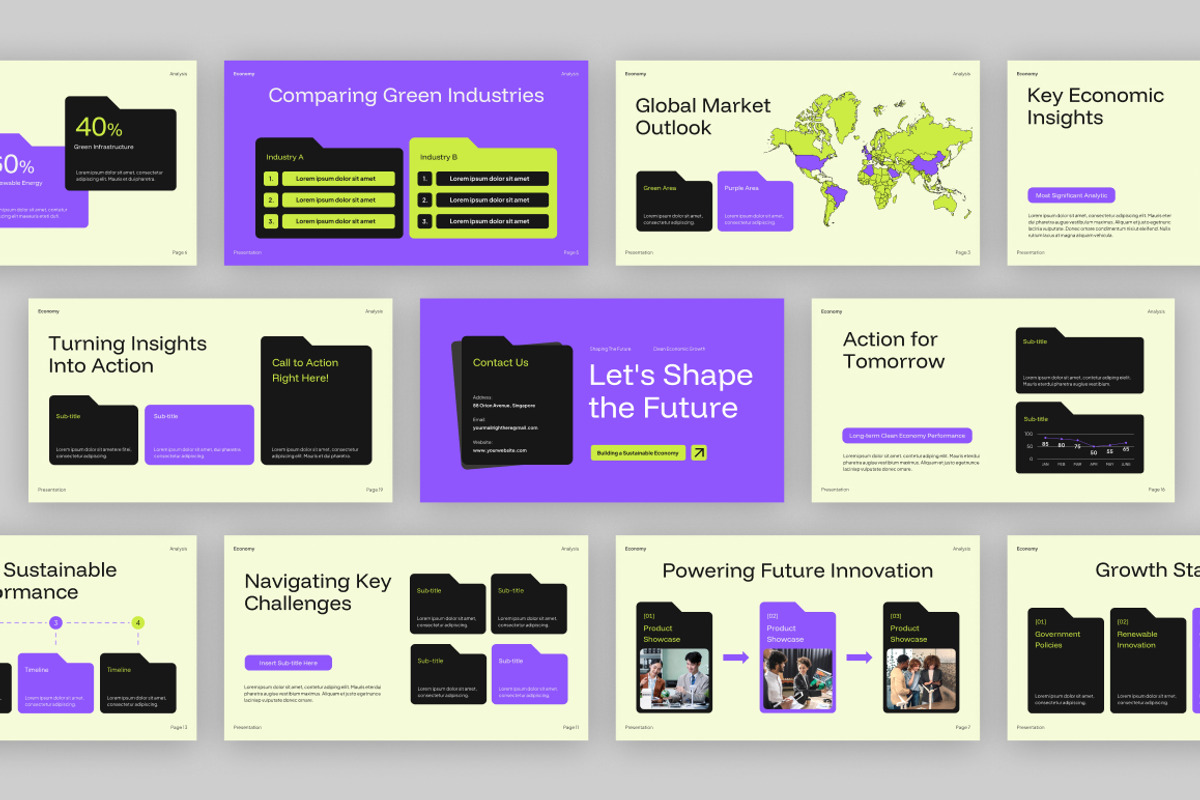Clean Economy Analysis PowerPoint, a Presentation Template by Loin Studio (Photo 4 of 4)