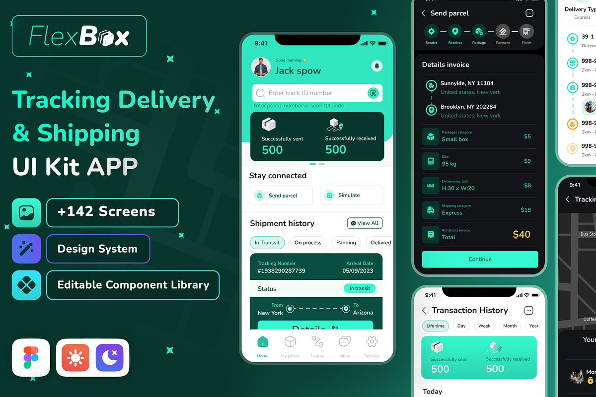 FlexBox Tracking delivery UI KIT app, an App Template by arbirafiizakani (Photo 1 of 6)