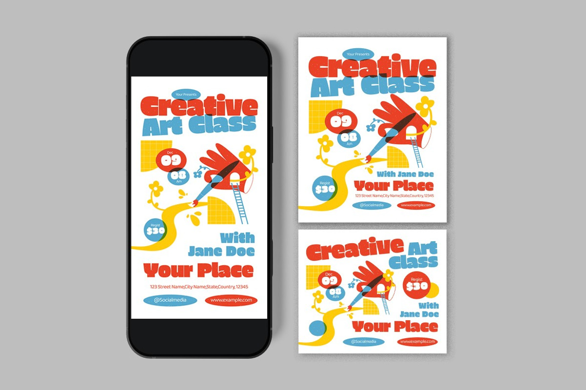 Creative Art Class Flyer preview 3