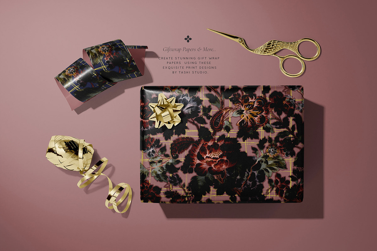 Velvet Noir Floral prints & elements, a Pattern Graphic by Pink Linen (Photo 8 of 14)