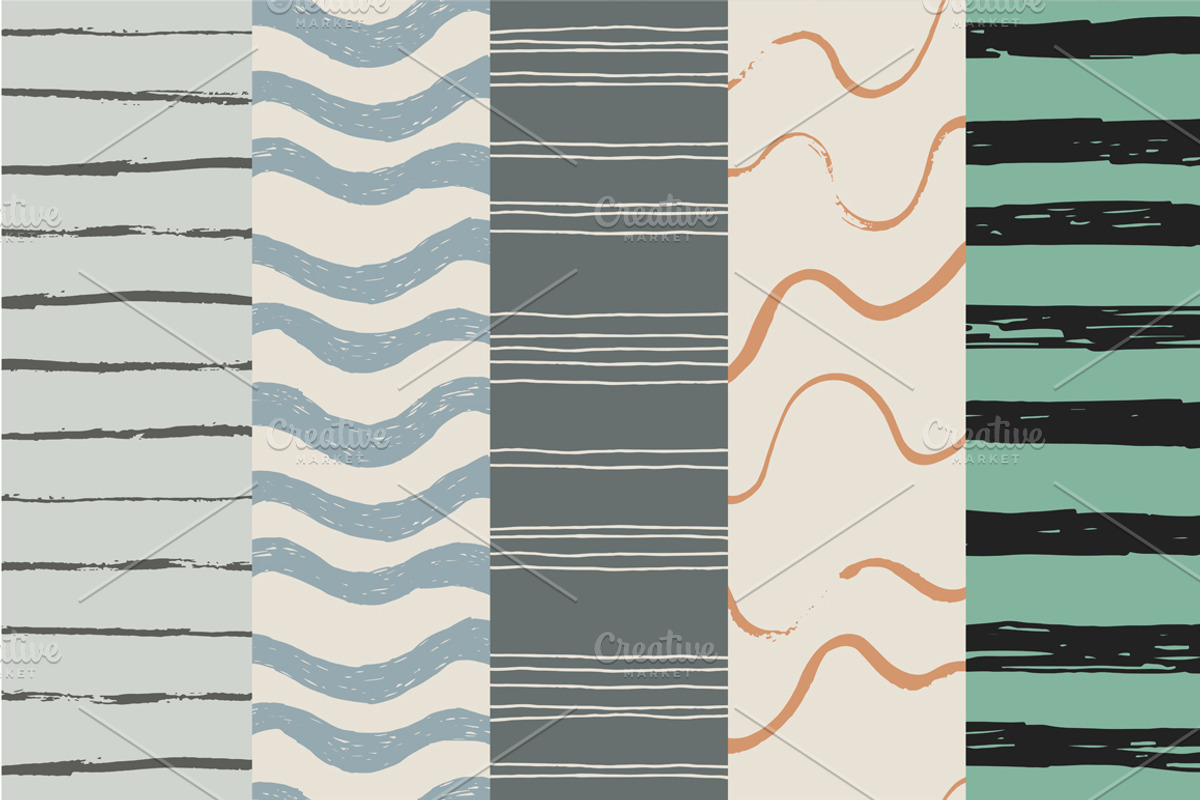 Stripes and waves seamless patterns, a Pattern Graphic by Magnia (Photo 3 of 7)