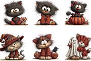 Halloween Cat Watercolor Clipart, a Seasonal Illustration by CreationArt (Thumbnail 3 of 5)