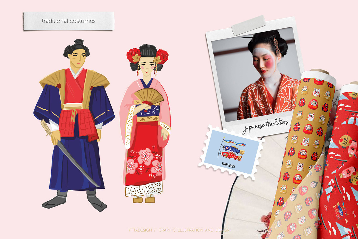 Japan symbols, patterns, map, an Object Graphic by yttadesign (Photo 3 of 17)