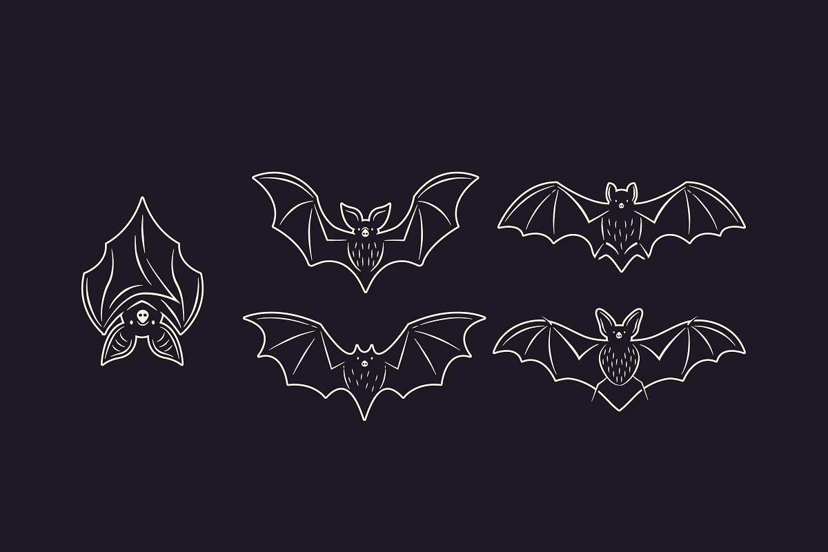 Vintage Halloween Bats icons, an Object Graphic by DenysHolovatiuk (Photo 3 of 5)