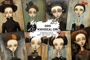 Odd Whimsical Girl, Quirky Pages, a Person Illustration by Digital Art Mahdiseño