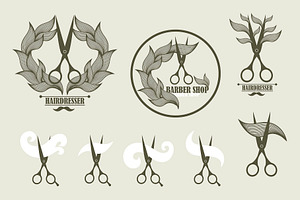 Boho scissors labels and patterns