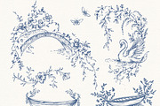 Vintage Swan Lake Clipart Collection, an Animal Illustration by Eyeinspire (Thumbnail 5 of 8)