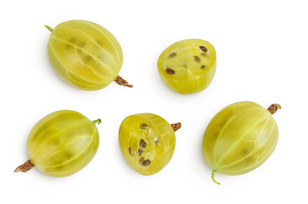 Green gooseberry isolated on white, a Food & Drink Photo by NataPhoto