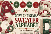 Cozy Christmas Sweater Alphabet PNG, a Seasonal Illustration by Tanya Kart (Thumbnail 1 of 6)