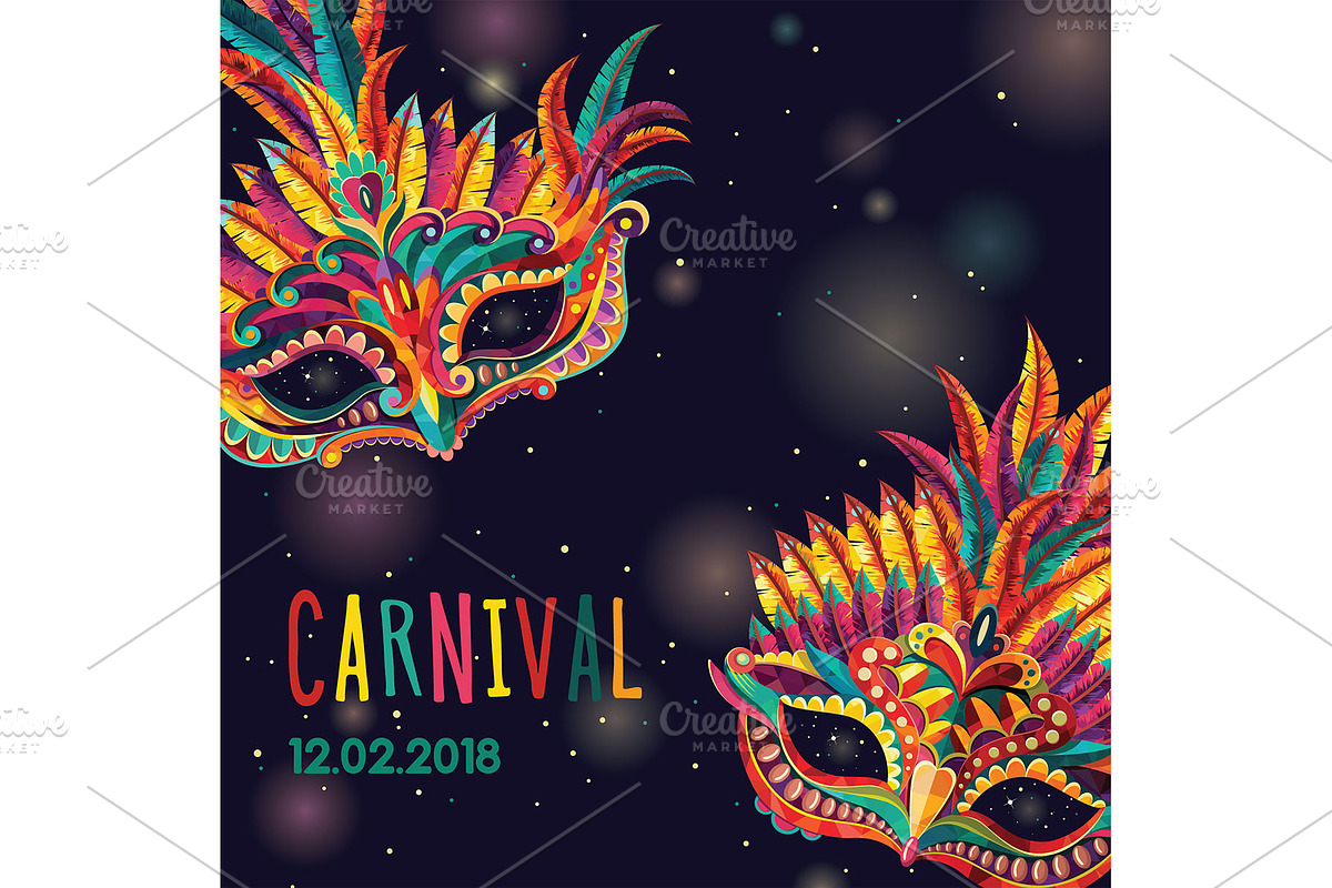 Carnival Masks vector set, a Decorative Illustration by LisaKolbasa (Photo 10 of 15)
