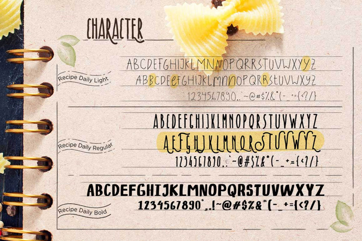 Recipe Daily Typeface preview 2