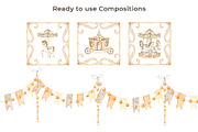 Vintage Carousel Horses Clip Art, a Decorative Illustration by Eves_Aquadreams (Thumbnail 6 of 11)