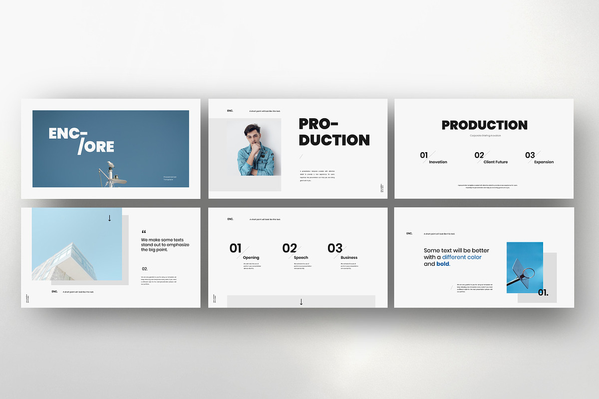 ENCORE - Minimal Clean Powerpoint, a Presentation Template by Dirtytemp Studio (Photo 2 of 8)