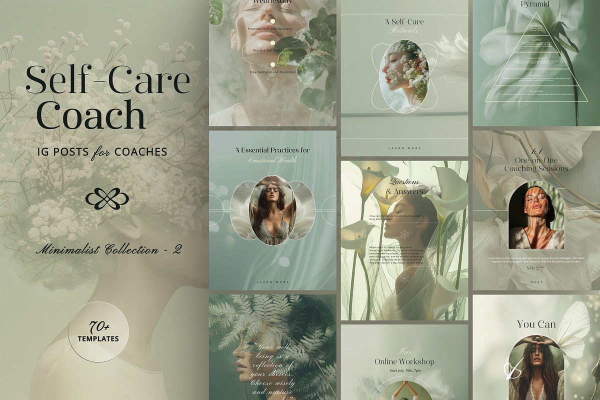 Wellbeing Coach Template - IG Canva, a Social Media Template by Under My Cozy Roof (Photo 1 of 12)