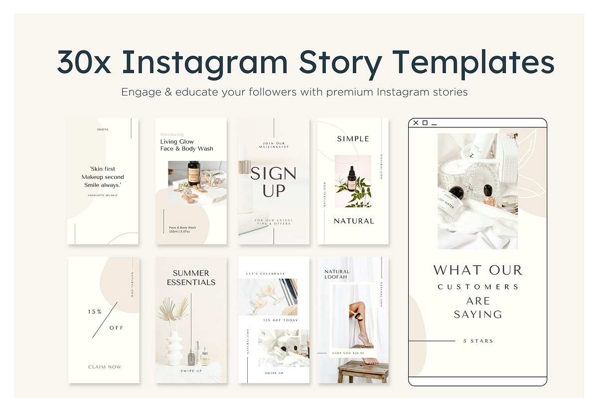 Natural Marketing Mega Bundle, a Social Media Template by Cultive Creative (Photo 5 of 11)