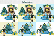 Hand Drawn Christmas Watercolor Clip, a Seasonal Illustration by Fresh art by Larysa (Thumbnail 5 of 5)