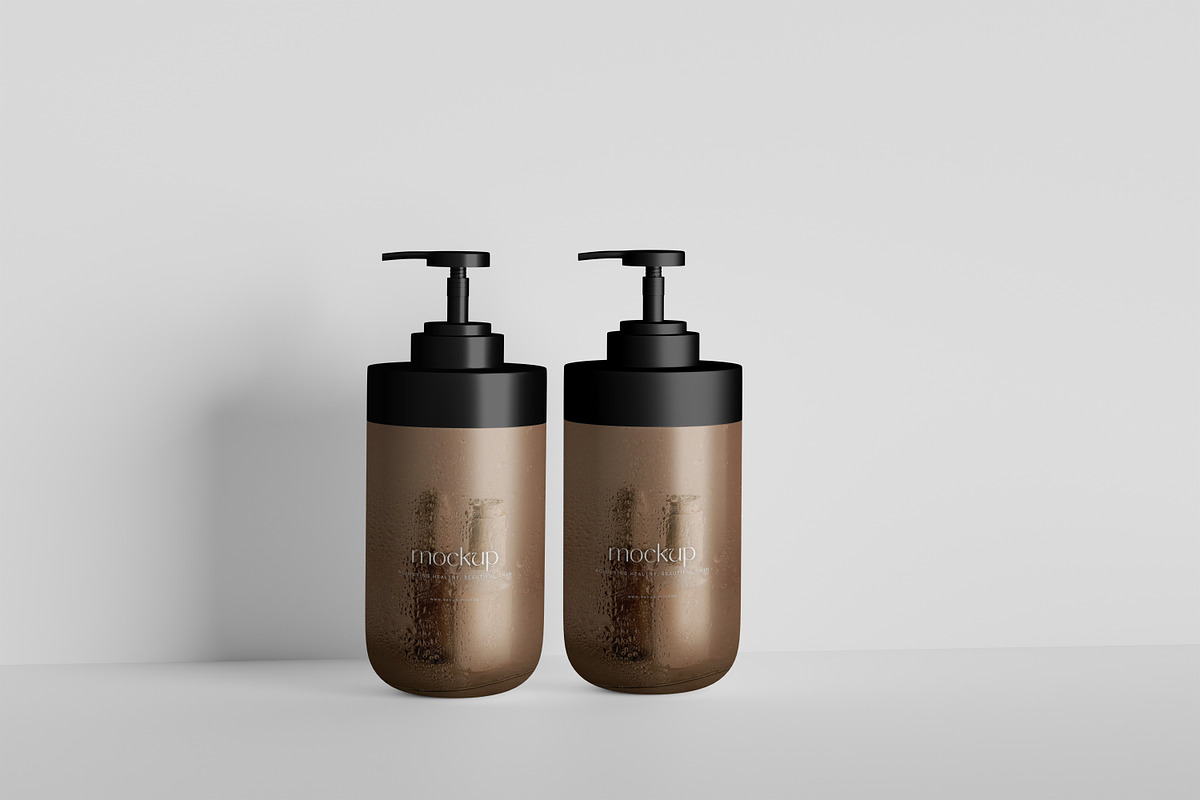 Amber Dispenser Bottle Mockup Bundle, a Packaging Mockup by kebunmockup (Photo 3 of 5)