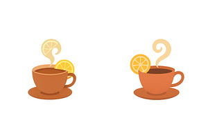 Warm cups of tea with lemon slices, a Food Illustration by ZinetroN