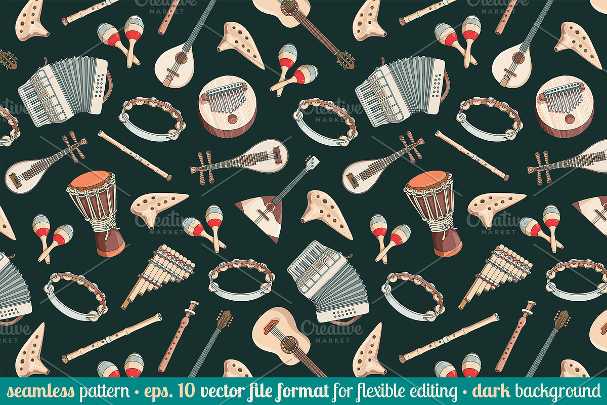 World Musical Instruments Pack, an Illustration by Inkant Studio