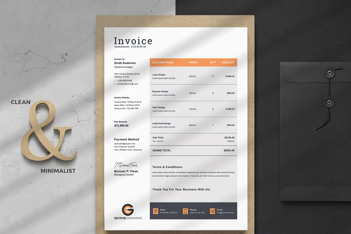 Invoice, a Stationery Template by TelaTemplates (Photo 1 of 8)