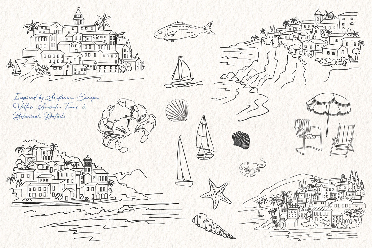 Mediterranean Line Art Collection, a Decorative Illustration by Mio Buono (Photo 7 of 15)