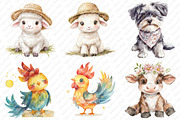 Cute on the Farm on the Animals png, an Illustration by Watercolor design (Thumbnail 4 of 4)