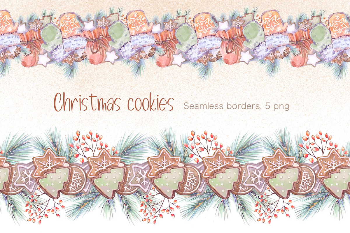 Christmas Cookies watercolor, a Food Illustration by Shabbypie (Photo 11 of 12)