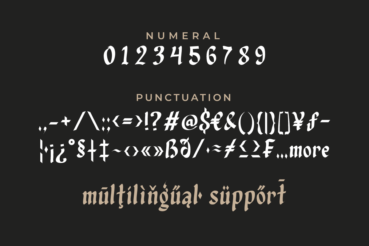 Qixohe - Blackletter Font, a Blackletter Font by twinstd (Photo 8 of 10)