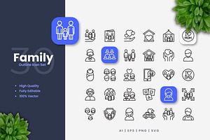 Family Outline Icons