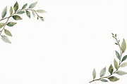 Sage Greenery Watercolor Frame Set, an Illustration by hafijul (Thumbnail 10 of 10)