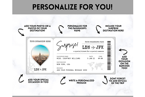 Boarding Pass Template, EDITABLE