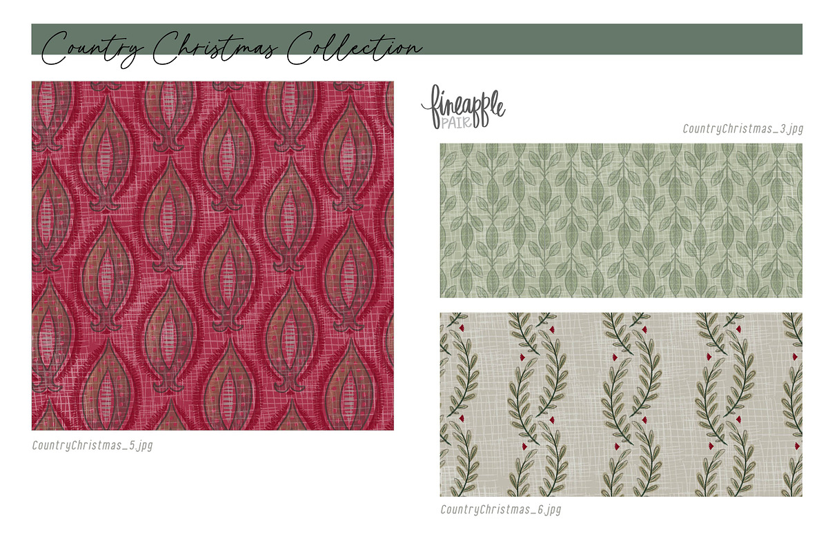 Country Christmas Digital Paper, a Pattern Graphic by FINEAPPLE (Photo 5 of 7)