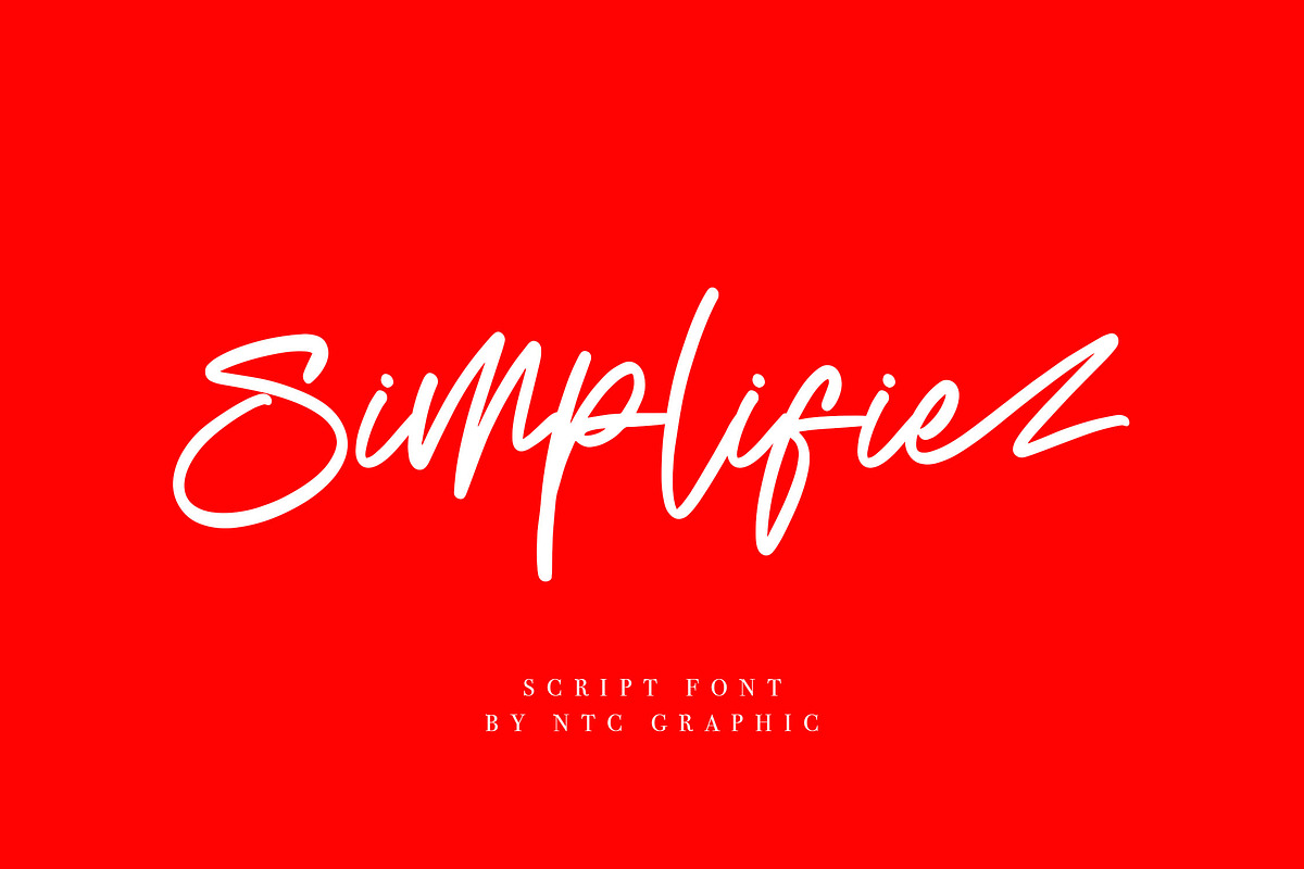 Simplifie - Script Font, a Script Font by NTC Graphic (Photo 1 of 7)