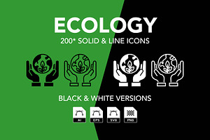 200 Ecology Vector Icon Set, an Icon by Genestro Shop