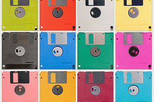 Vintage floppy disc background, a Technology Photo by BOOCYS