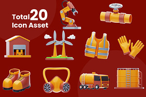 3D Industry Icon Pack