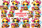 Cute Honey Bee Sublimation Clipart, an Illustration by DreamArtGraphic (Thumbnail 1 of 5)