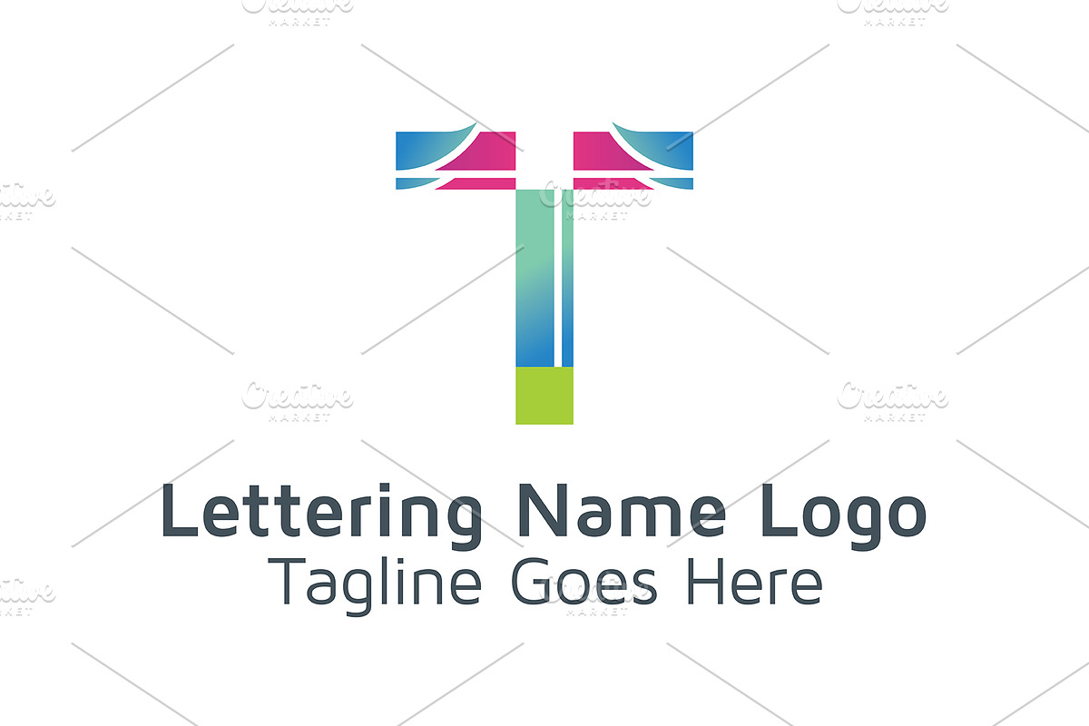 20 Logo Lettering T Template Bundle, a Branding & Logo Template by Acongraphic (Photo 2 of 21)