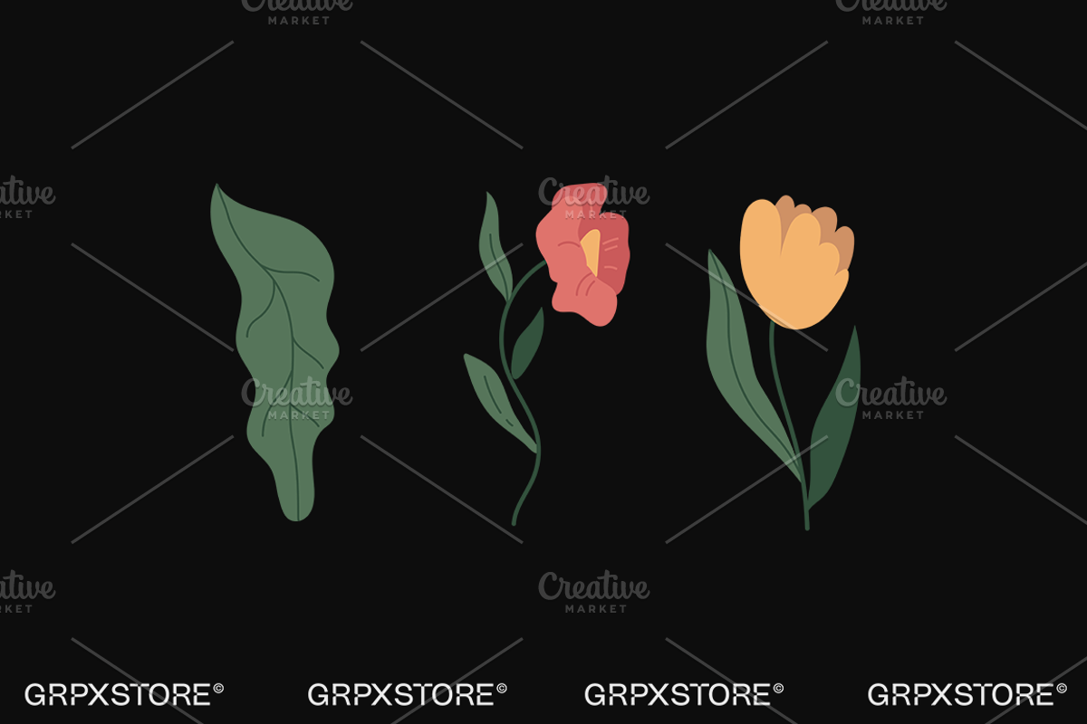 27 Flower Vector Illustrations, a Decorative Illustration by GRPXSTORE (Photo 7 of 11)