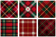 Royal Red Christmas Tartan Plaid, a Texture Illustration by Dream Creation (Thumbnail 2 of 6)